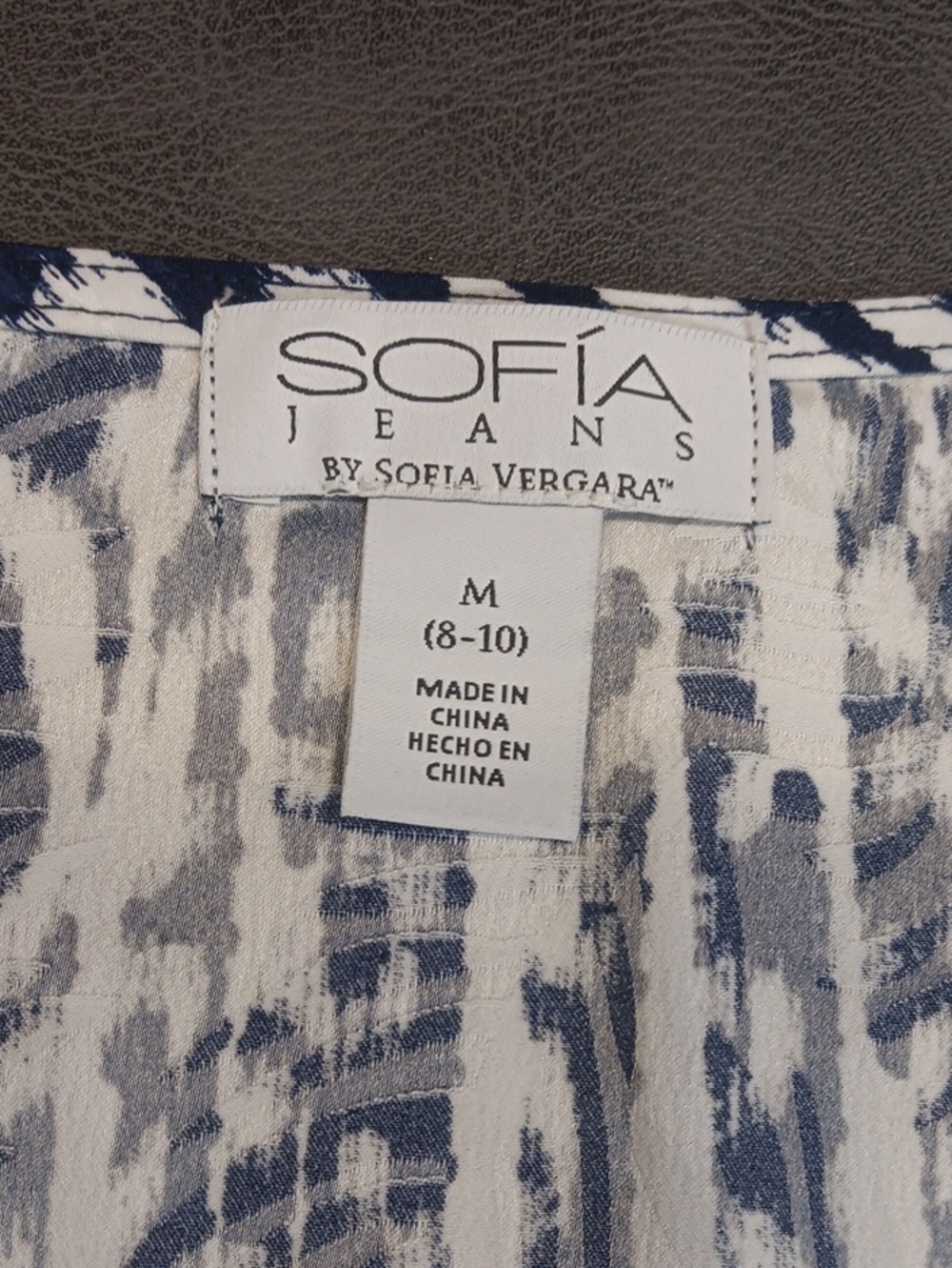 NWT. Sofia Blue & White Abstract V-Neck Midi Dress with Side Cutouts - Picture 7 of 14